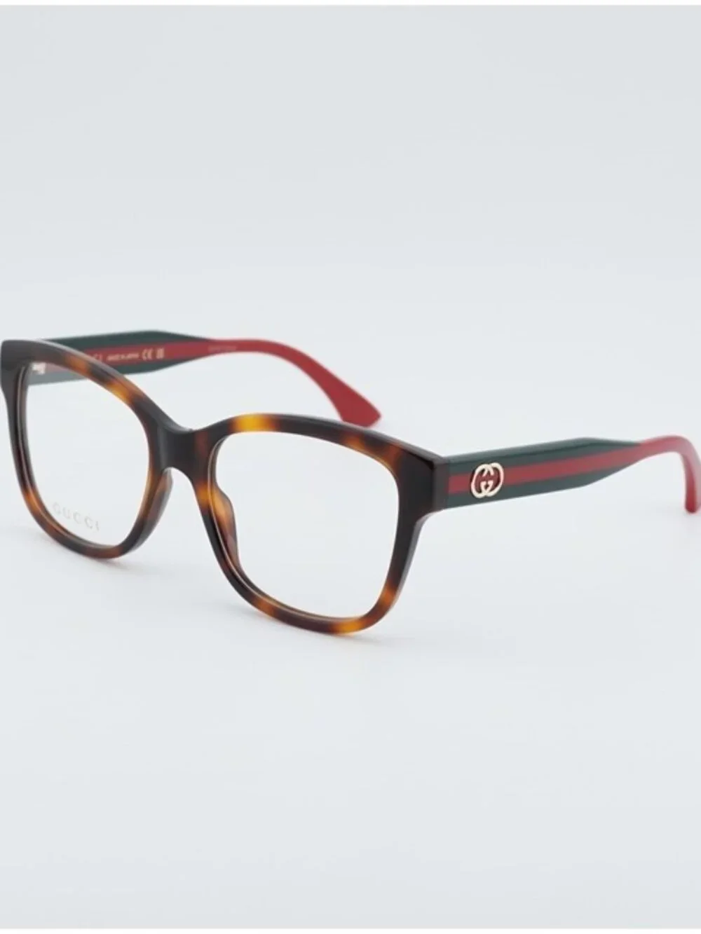 Gucci GG0038ONN 002 Eyeglasses Havana 54mm Square Frame